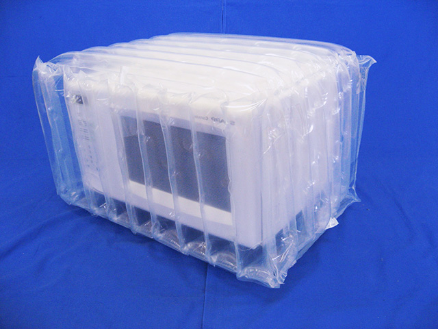 Air5用 エアー緩衝材 リサイクル フィルム 枕型 200×100（700m HDPE 18μ）×3巻入りケース 0CT200110718J - 1